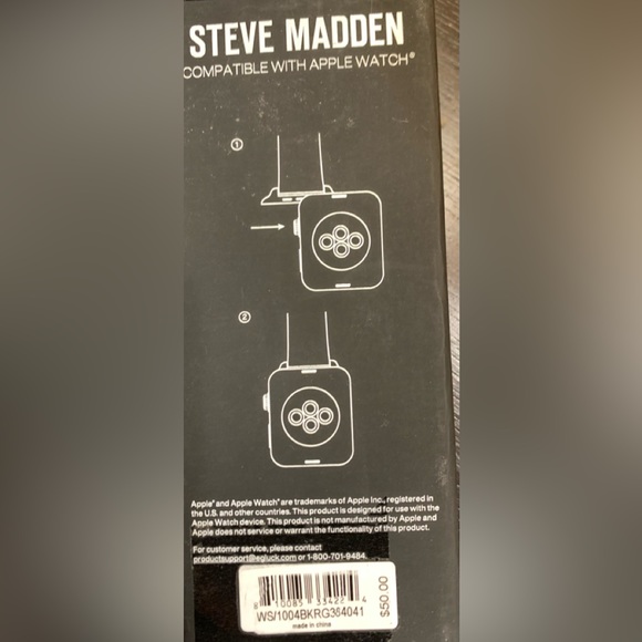 Steve Madden Black Apple Watch Band 38,40,41 - Picture 4 of 7